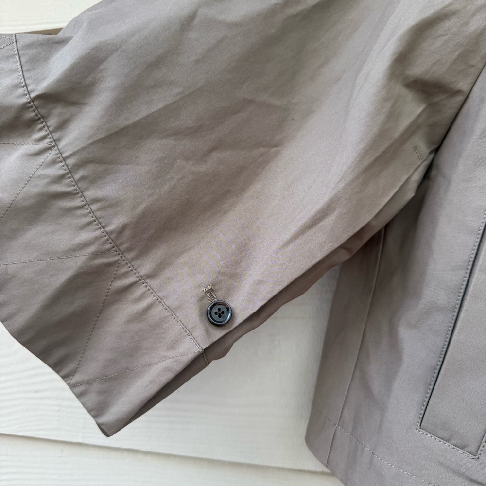 Cropped Cape Trench Jacket in Olive Green - Picture 7 of 16